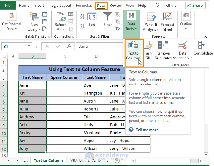 text to column -Remove Trailing Spaces in Excel