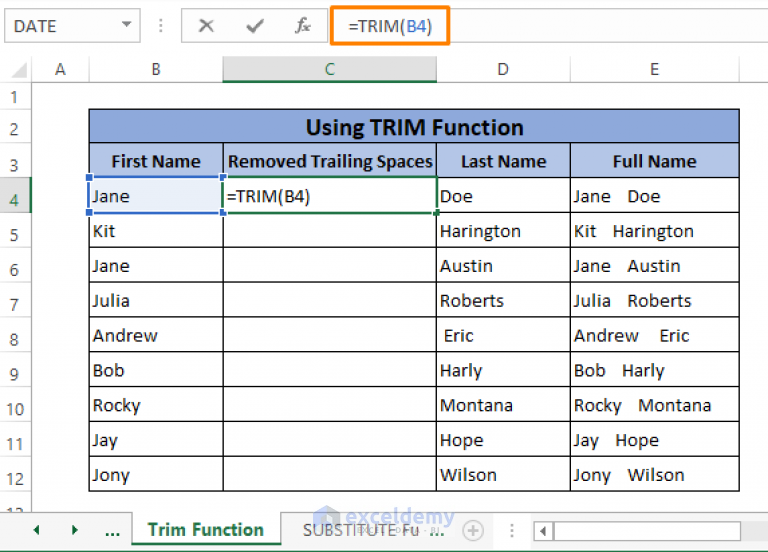 How To Remove Trailing Spaces In Excel 6 Easy Methods ExcelDemy