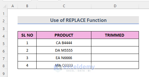 Excel REPLACE Function to Trim First Characters from Text