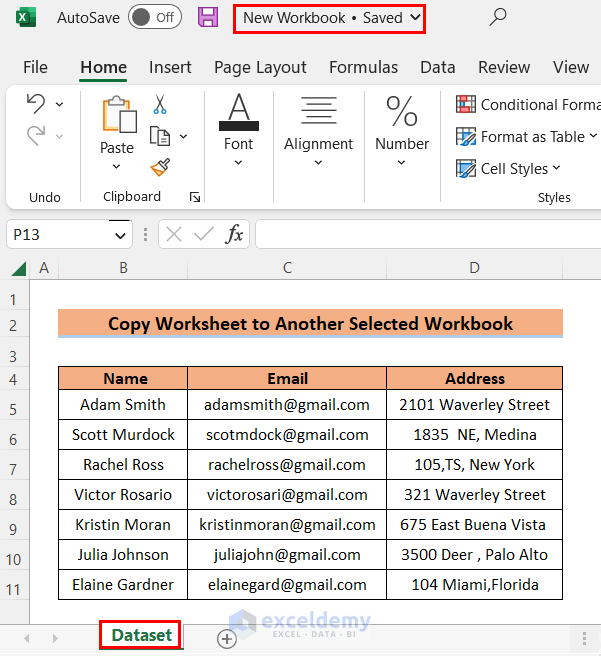 Copy Worksheet to Another Selected Workbook final result