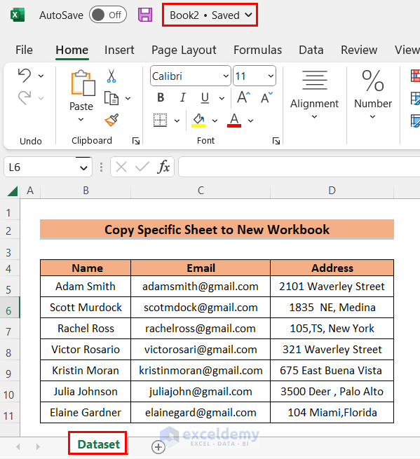 Copy Specific Sheet to New Workbook