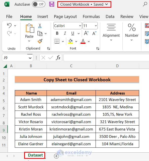 Copy Worksheet to Closed Workbook final result