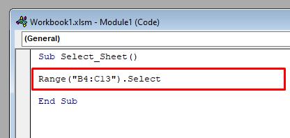 VBA Code to Select Cell with VBA in Excel