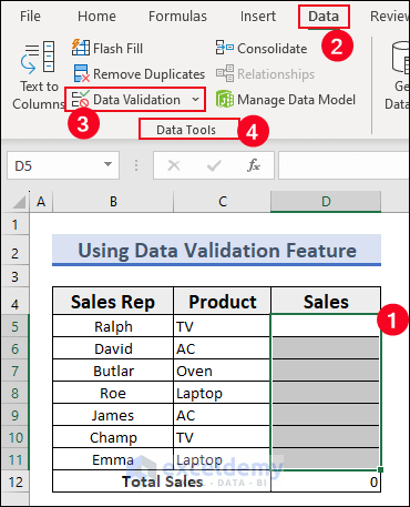 10-Selection of Data Validation feature