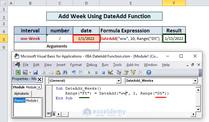 Excel VBA DateAdd Function 