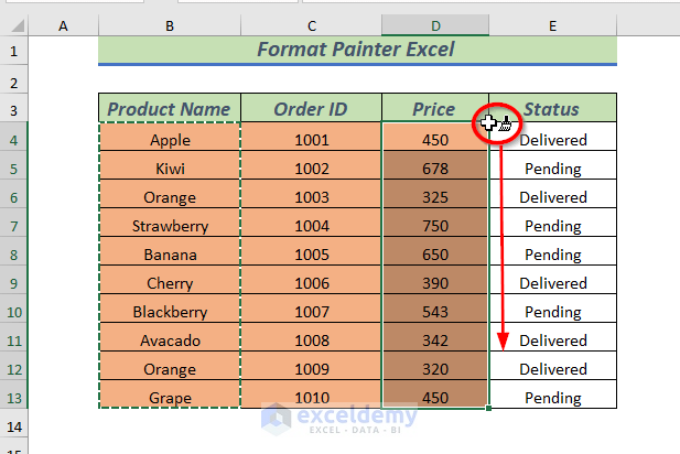 Using Excel Format Painter in Multiple Columns 