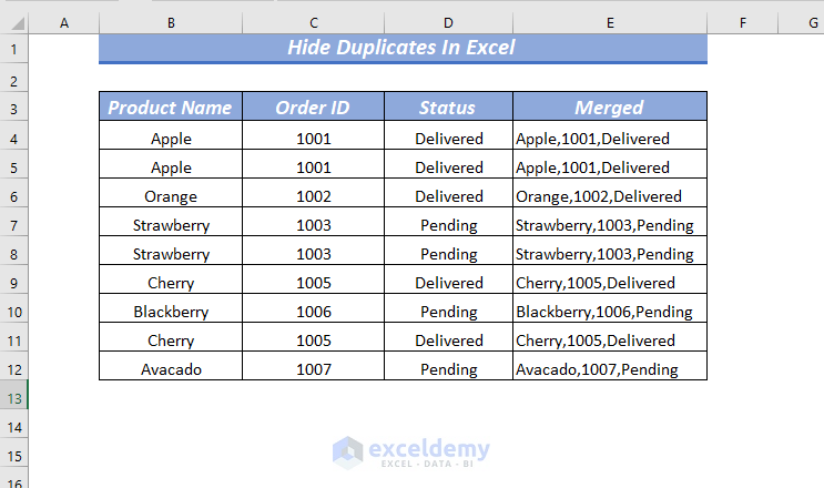 Using COUNTIF & Context Menu to Hide Duplicates in Excel