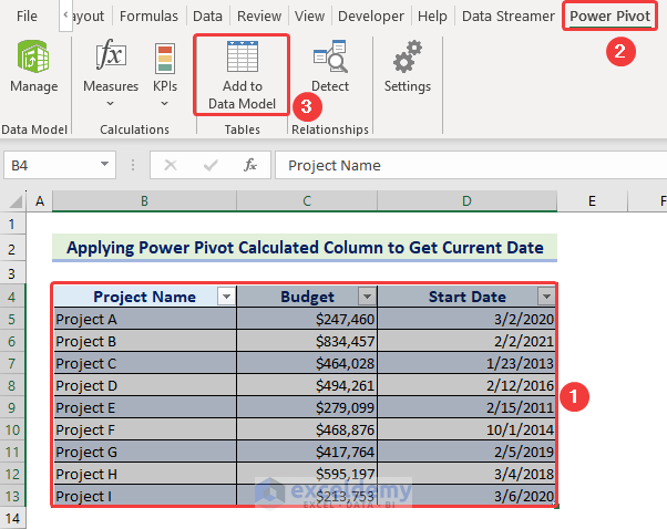 19-Selecting Add to Data Model option from Power Pivot Add-in