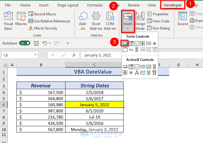 Using VBA DateValue Function to Convert String/Text into Date