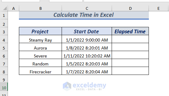 Calculating Elapsed Time Using Excel NOW Function
