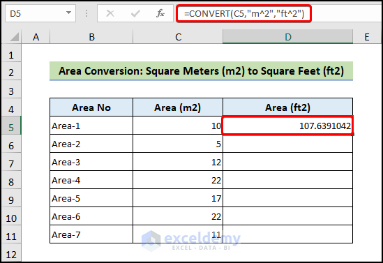 Area Conversion: Square Meters (m2) to Square Feet (ft2)