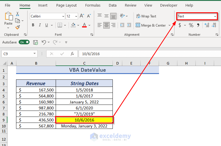 Using Excel VBA DateValue & DatePart Function