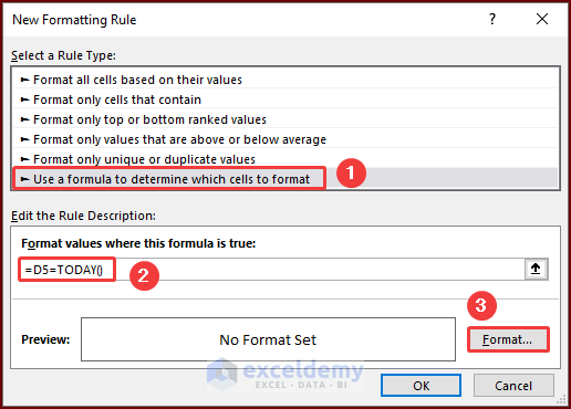 28-Inserting custom rule with TODAY function