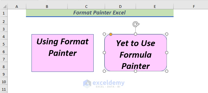 Using Excel Format Painter to Copy Shape Formatting
