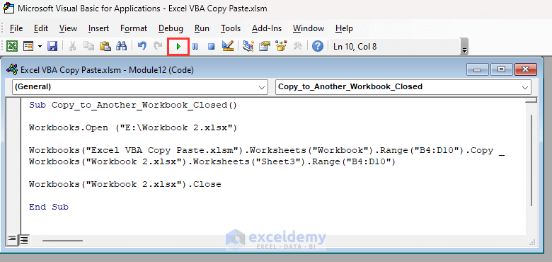 VBA macro to copy from one workbook to another when reference workbook is closed