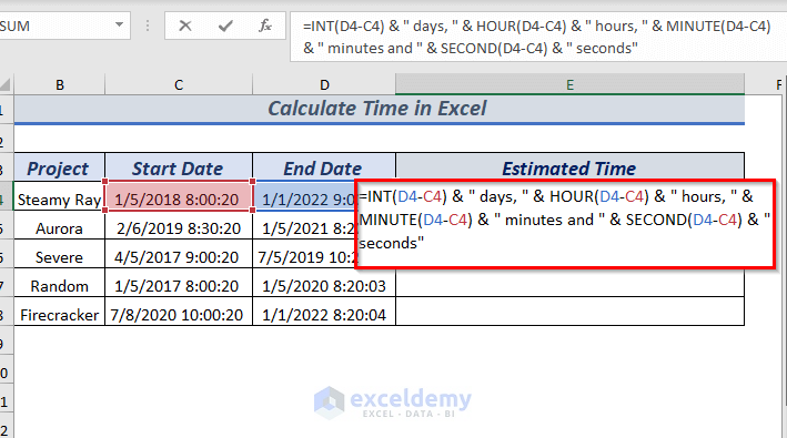Calculate & Show Time Difference