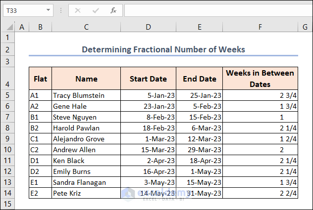 changing number of weeks into fraction