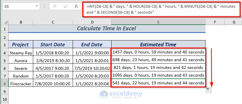 Calculate & Show Time Difference