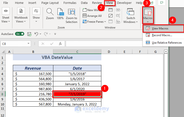 Reasons to Show Error of Excel VBA DateValue