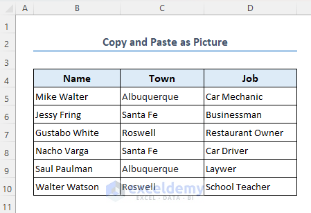 Dataset to copy and paste as picture