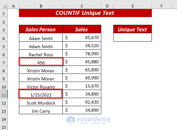 COUNT Only Text Values Ignoring Numeric and Date Value