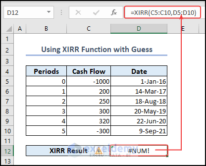 XIRR Function Returning Error