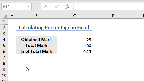 Using Keyboard Shortcut to format the cell as Percentage