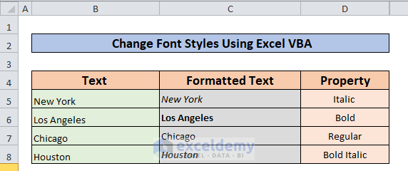 VBA Text Format Changing Font Styles