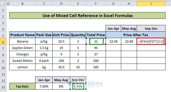  cell references in excel formula
