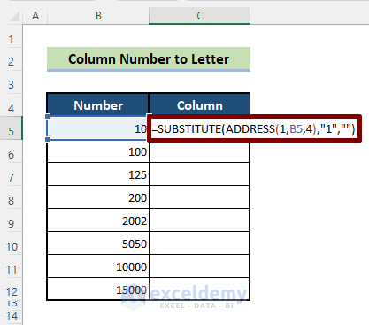 Convert Column Number to Letter with Excel ADDRESS Function