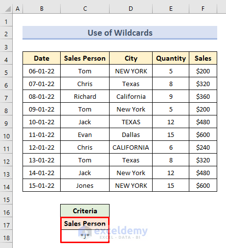 Use Wildcards with Advanced Filter Criteria Range