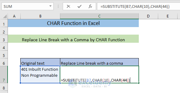 excel char function