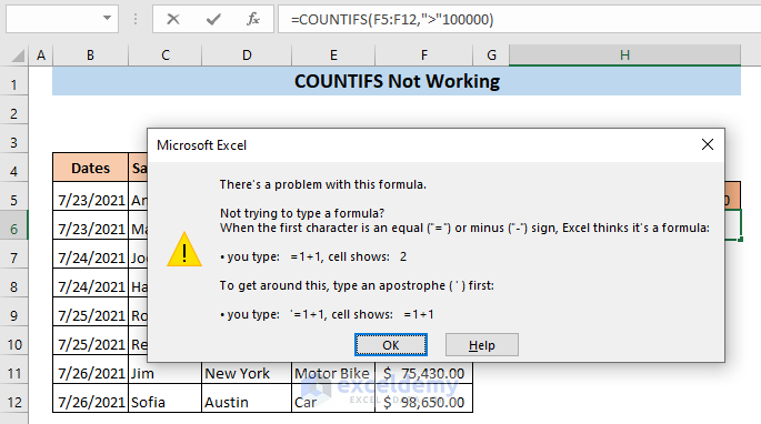 countifs not working