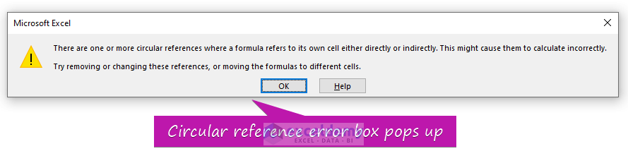 Circular Reference Error in Excel