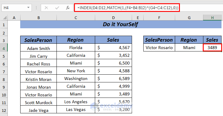 Multiple Criteria  Lookup