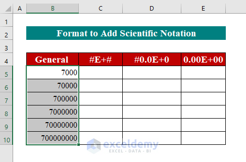 Create A Scientific Notation with Custom Format Cells in Excel