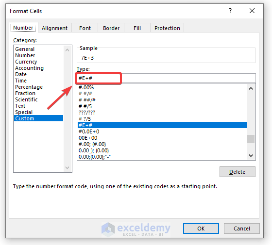 Create A Scientific Notation with Custom Format Cells in Excel