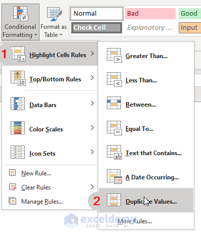 Use Conditional Formatting to Delete Duplicate Columns in Excel