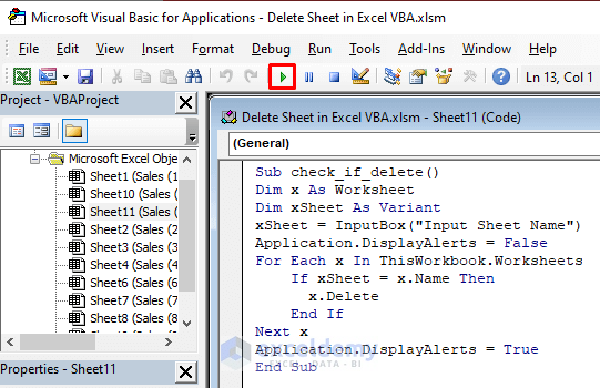 Remove Sheet after Checking If It Exists Using VBA in Excel