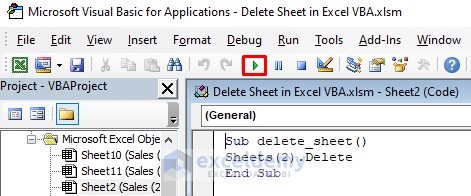 Remove Excel Sheet Using the Sheet Number Using VBA