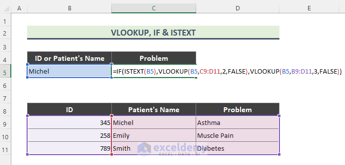 Double VLOOKUP with Excel IF and ISTEXT Functions