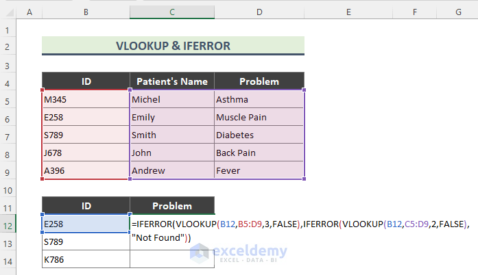 Double VLOOKUP with IFERROR Function