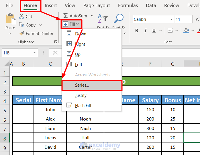 Excel Autofill Shortcut