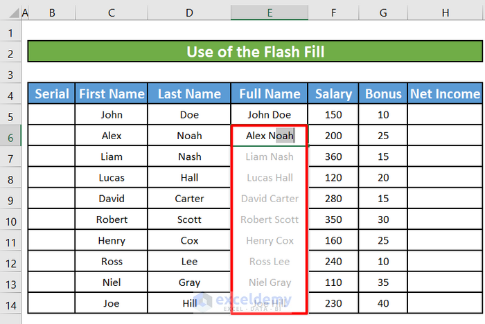 Use the Flash Fill Feature in Excel
