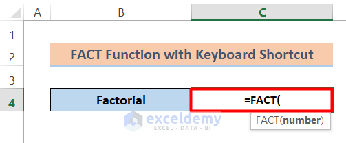FACT Function with Keyboard Shortcut
