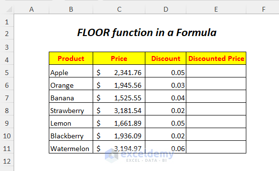 Excel FLOOR Function