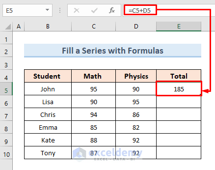 Fill a Series with Formulas