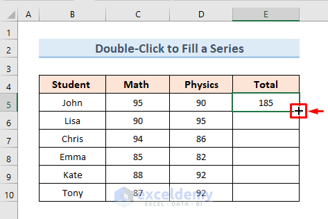 Use of Double-Click to Fill a Series in Excel