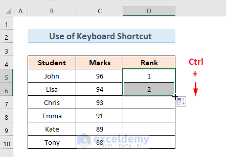 Fill Series with Keyboard Shortcut