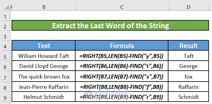 Excel Find from Right